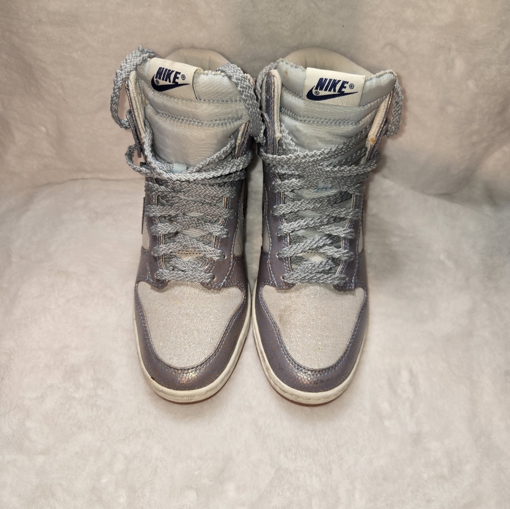 Womens Nike Silver and Gray High-Top Sneakers